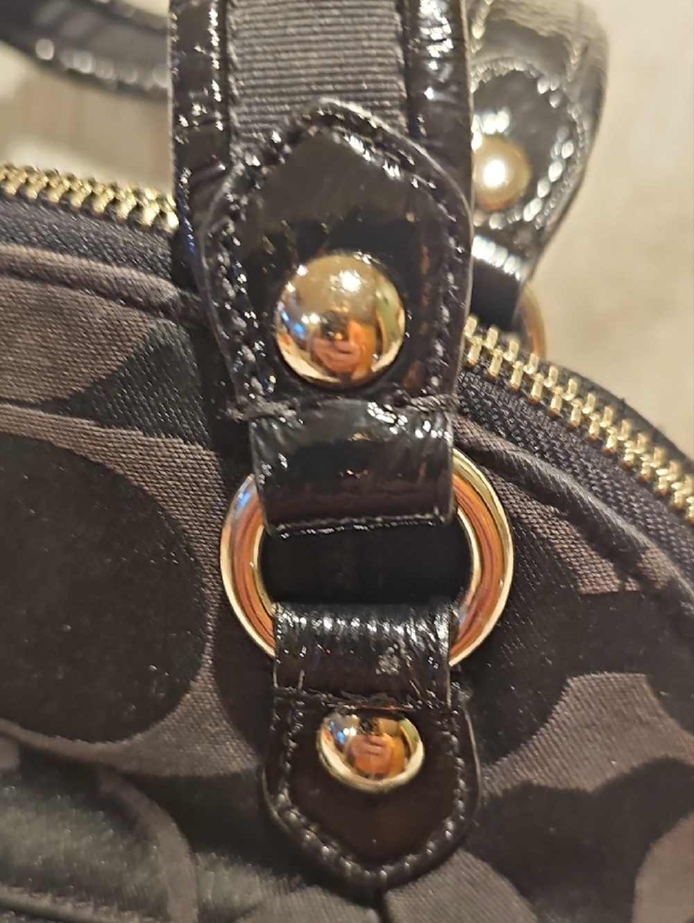 Coach Black Signature Poppy Dome Satchel - Picture 4 of 14